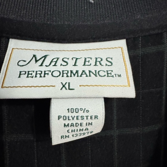 Masters Black Plaid Performance Polo Men’s Size XL - Picture 2 of 2